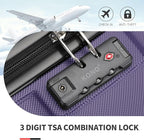 Kono Carry On Luggage Set Lightweight Airline Approved Carry On Suitcase with TSA Lock Spinner Wheels Durable Luggage Hardside Purple