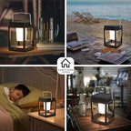Solar Lantern Outdoor Table Lamp, Touch Control Outdoor Cordless Lantern, Solar Lanterns Waterproof Rechargeable Lanterns for Reading, Walking, Camping