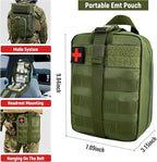 Survival First Aid Kit, MOLLE Medical Pouch Tactical First Aid Kit for Home, Car, Hiking, Travel, Camping, ArmyGreen