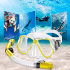 Greatever Dry Snorkel Set,Panoramic Wide View,Anti-Fog Scuba Diving Mask,Professional Snorkeling Gear