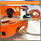 1-Burner Propane Stove Portable Camping Stove with Carry Strap, Backpacking Camp Stove for Outdoor Cooking, Flick-Style Ignition, Temperature Control, 8600 BTUs of Power for Camping BBQ& More