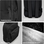 RAINS Book Daypack - Black Laptop Backpack for Men and Women, Waterproof Black Minimalist Commuter Bag with 15” Laptop Room, Front Zip Pocket - 2 Year Warranty