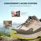 FitVille Men Waterproof Hiking Shoes Extra Wide Walking Shoes Slip-Resistant Trekking Trainers All-Terrain Quick Lace Sneakers for Travel, Camping, Running