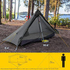 LANSHAN Ultralight Tent 3-Season Backpacking Tent for 1-Person or 2-Person Camping, Trekking, Kayaking, Climbing, Hiking