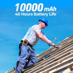 AMACOOL Portable Waist Fan Clip On, MAX 40H Work Time, 10000mAh Rechargeable Wearable Shirt Fan with Light, 16000RPM Powerful 5 Speed Belt Fans Personal Cooling Fans for Outdoor Jobsite Camping Travel