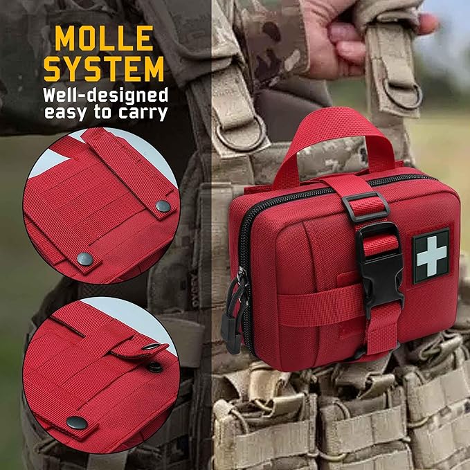 Upgrade Molle Rip Away Ifak Pouch, Tactical Small Belt First Aid Pouch Medical Utility EMT Pouch Only