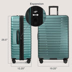 U.S. Traveler Boren Hardside Spinner Luggage With Aluminum Handle, Teal, 3-Piece Set