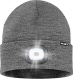 ATNKE LED Lighted Beanie Hat,USB Rechargeable 4 LED Running Headlamp Bright Cap with The Light Gifts for Men and Women