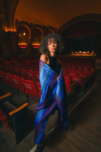 Alpaca Wool Blanket - Twin Size Bed Throw & Warm, Lightweight, Couch or Camp - Outdoor - 75 x 38 Inches (Blue & Purple)