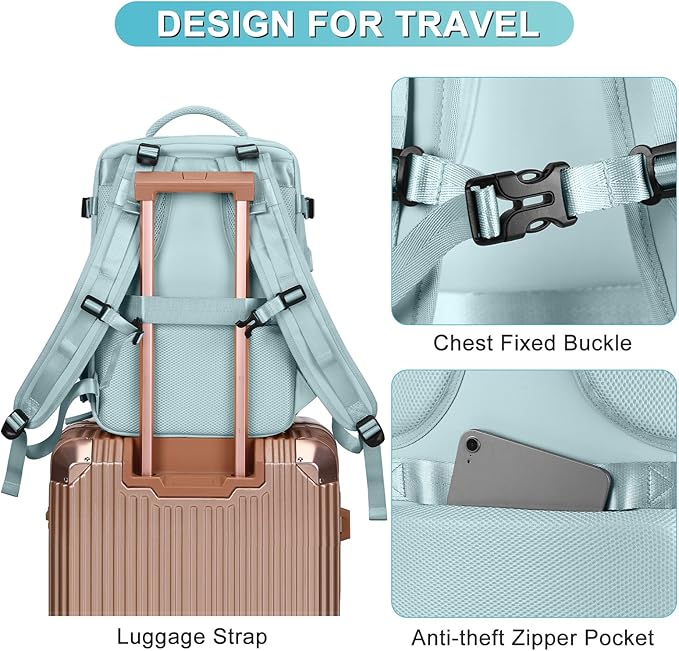 coofay Large Personal Item Travel Backpack For Women Men Airline Approved Carry On Backpack Flight Approved Waterproof Sports Luggage Backpack Casual Daypack Small Hiking Backpack