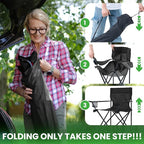 4 Pack Lightweight Camping Chairs Folding Lawn Chair Outdoor Beach Chair with Cup Holder & Carry Bag for Outside Sports, Fishing, Hiking, Travel, Picnic, Backyard (Black, 4pack)