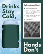PartyPrints 25 Pack Hunter Green Blank Can Cooler Sleeves, Customizable Bulk Insulated Foam for Beer, Collapsible Plain Drink Holder, Cold Soda Insulator, 12oz Regular, 16oz Tall Cans