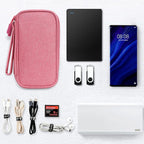 Skycase Electronic Organizer Travel Case - Waterproof Travel Cord Pouches for Organization, Cable Organizer, All-in-One Double Layers Storage Bag for Accessories, Charger, Cable, Pink- Large