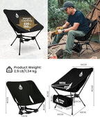 ONETIGRIS Tigerblade Camping Chair, Lightweight Folding Backpacking Hiking Chair, Compact Portable 330 lbs Capacity