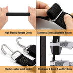 Bungee Cords Heavy Duty Outdoor, Long Adjustable Bungee Cords with Hooks Flat, 80 Inch High Elastic Rubber Bungee Straps with Hooks for Luggage, Roof Racks, Tarpaulin, Moving Cargo, Camps, Tarps