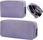 CAAORDKSO Electronics Organizer Travel Case, Water Resistant Cable Organizer Bag for Cable, Cord, Charger, Phone, Power Bank, Earphone, Electronics Accessories (Big-Purple)