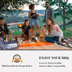 BBQ Sauce&Tools Storage Basket it more convenient for you to carry barbecue sauce tools outdoors, on the beach, and on barbecues, and it is easier to store barbecue sauce tools.