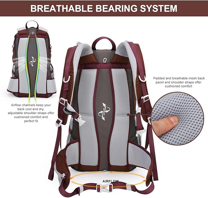 MOUNTAINTOP Hiking Backpack,Lightweight Travel Backpack for Men Women Outdoor Backpacking, Camping