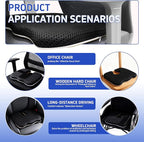 Gooo&Ma Air Fiber Seat Cushion for Office Chair, Breathable U-Shape Tailbone Relief Cushion for Desk Chair, Washable Ergonomic Chair Pad for Driving & Gaming, Cooling Mesh Back Support(Black)