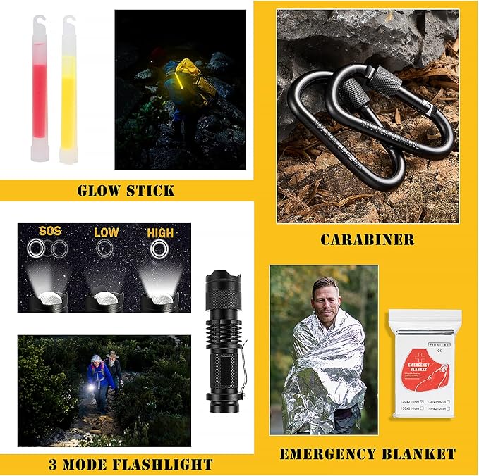 Survival First Aid Kit,99PCS Professional Survival Gear Large Hiking Backpack with Emergency Equipment Outdoor Adventure Accessories,Gift for Men Father