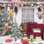 Santa Claus Solar Christmas Decorations with Decorative Hollow Snowflake Design Christmas Solar Lanterns Outdoor Waterproof for Hanging Ouside