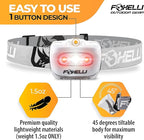 Foxelli LED Headlamp Flashlight for Adults & Kids, Running, Camping, Hiking Head Lamp with White & Red Light, Comfortable Headband, Lightweight & Waterproof, 3 AAA Batteries
