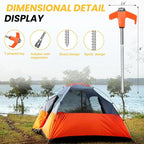 20 Pack 8" Screw in Tent Stakes Heavy Duty- Ground Anchors Screw- Tent Pegs Camping Stakes- Hex Pegs Drillable Tent Stakes and Hexagon Head Drive and Storage Box (Orange)