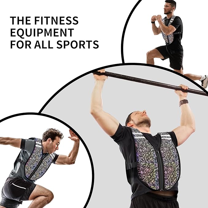 PROIRON Weighted Vest Soft Washable for Men Women Kids 6.5lbs/11lbs/17.5lbs/22lbs,Fully Reflective Running Weight Vest,No Leakage Weighted Vest for Fitness,Workout,Weight Loss,Strength Training