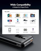 30000mAh Portable Charger LED Display Power Bank Fast Charging QC 3.0& PD External Battery Pack USB C Cell Phone Charger Compatible with iPhone 16/15/14/13 Pro Series Steam Samsung Galaxy iPad Tablet