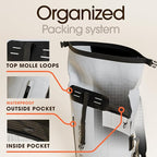 Earth Pak Waterproof Backpack - Heavy Duty Hiking Backpack - Roll-Top Closure Bag - Cushioned Dry Bag Waterproof Phone Case