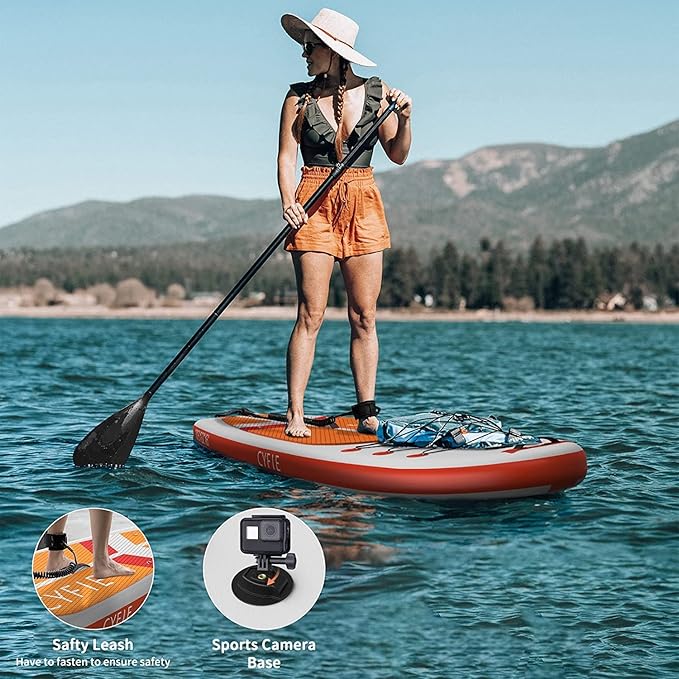 CYFIE 10'6''Inflatable Stand Up Paddle Board, Paddle Boards with Premium SUP Paddle Board Accessories, Removable Kayak Seat and Camera Mount for Yoga, Kayaking, Surf, Fishing