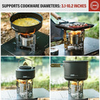 Alocs 2250W Alcohol Stove - Camping Stove with Sealed Cover - Stainless Steel Backpacking Solo Stove with Foldable Stand for Outdoor, Hiking, Survival, Climbing and Picnic