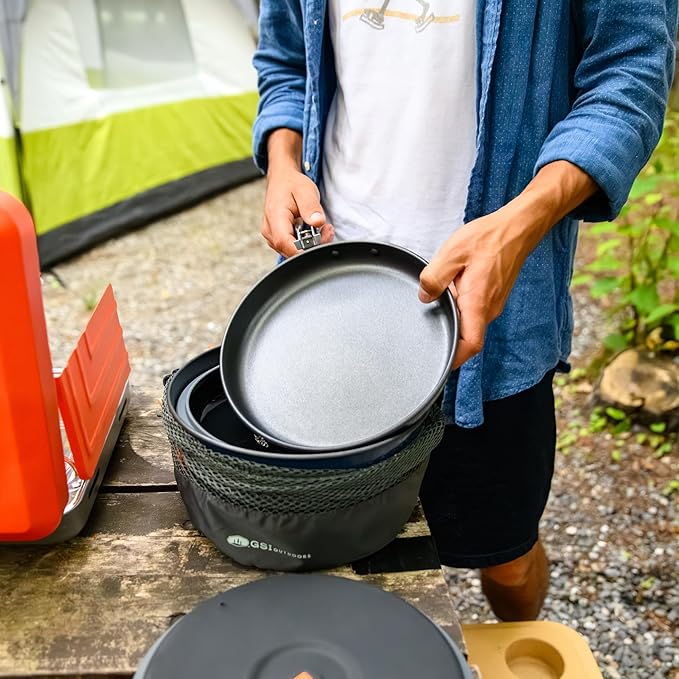 GSI Outdoors Bugaboo Base Camper, High-Efficiency Cookset – Ceramic Non-Stick Coated