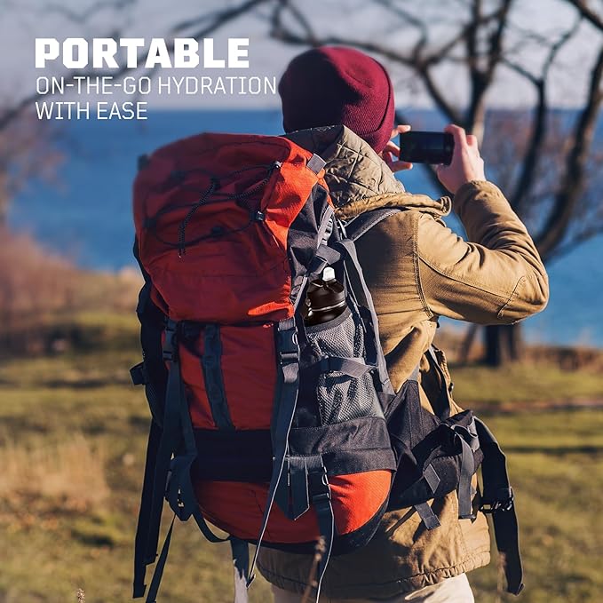 ONETIGRIS 32 oz Insulated Water Bottle with Straw - Tactical Stainless Steel Water Jug, Leakproof Wide Mouth Sport bottle with 3 Lids and Sleeve for Travel, Gym, Camping, Hiking