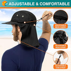 SUN CUBE Sun Hat for Men, Wide Brim Fishing Hat Neck Flap Cover Men, Women, Hiking, Camping, Sun Protection UV, Gardening