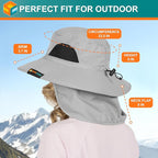 SUN CUBE Wide Brim Sun Hat Men Women, Fishing Hats Sun UV Protection, Mens Hiking Bucket Hat Safari Beach Boonie, UPF 50+