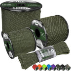 X XBEN Paracord Reflective 1000lb, 50/100/200/500/1000ft 4mm, 13 Strand Paracord Rope, Tactical Parachute Cord for Camping, Fishing, Clothesline, Hammock, Tent & Survival Bracelet, Army Green