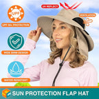 SUN CUBE Wide Brim Sun Hat Men Women, Fishing Hats Sun UV Protection, Mens Hiking Bucket Hat Safari Beach Boonie, UPF 50+