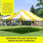 Party Tents Direct 20'x30' Weekender Canopy Pole Tent - Easy Up Canopy Tent with 120 Person Capacity - Outdoor Canopies for Parties, Weddings, & Events (Yellow/White Top)