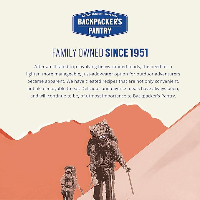 Backpacker's Pantry Cinnamon Apple Oats - Freeze Dried Backpacking & Camping Food - Emergency Food - 11 Grams of Protein, Vegan, Gluten-Free - 1 Count