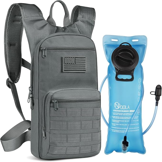 NOOLA 3L Hydration Backpack, Water Backpack with TPU Water Bladder, Tactical Hydration Pack for Men Women, Molle Water Backpack for Hiking, Biking, and Hunting