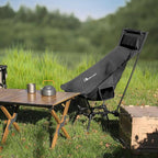 MOON LENCE Portable Camping Chairs for Adults, Adjustable Oversize Beach Chair Lawn Chair with High Back - Large Capacity, Heavy Duty (New Black)