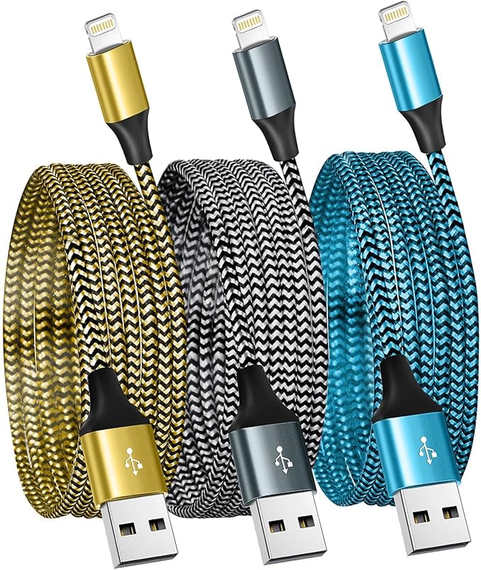 SHUSEL for iPhone Charger 3 Pack 6FT USB Lightning Cable MFi Certified Fast Charging Nylon Braided for iPhone Charger Cord Compatible with iPhone 14 Plus 14 pro max 13 12 11 XS X XR 8 Plus 7 6 SE 5s