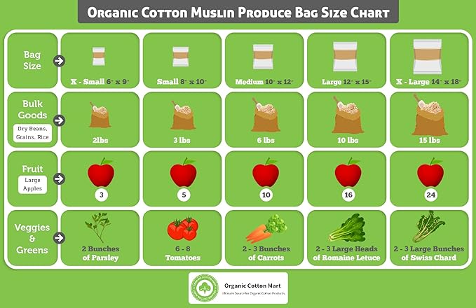 Potato Storage Bags for Pantry - Organic Cotton Potato Sacks - Washable Potato Keeper & Potato Holder with Drawstring - Root Vegetable Storage Sacks for Onion, Potato, Garlic (3 X Large - 14"x18")