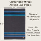 Chubbuck 100% Wool Blanket Camping (60" x 84") - Large Warm Blanket for Camping, Emergency, Outdoor Concerts and Home Use - Fire Retardant, Soft and Warm Blankets for Winter (Lakeland)