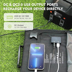 40W Solar Panel EnginStar 40 Watt Foldable Solar Panel for Portable Power Station w/QC3.0 USB Port for Phone Laptop 12-15V DC Output(10 Connectors) for Outdoor Camping RV Off Grid