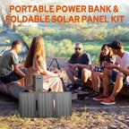 Portable Power Bank with AC Outlet 65W 110V External Battery Pack, 24000mAh Portable Laptop Charger with 30W Foldable Solar Panel Power Supply for Smart devices Outdoor Camping RV Off Grid-Orange