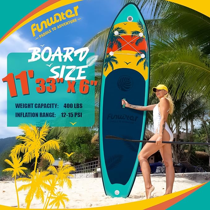 FunWater Stand Up Paddle Board Ultra-Light Inflatable Paddleboard with SUP Accessories for Adults & Youth of All Skill Levels