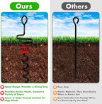 4 Pack Hunting Blind Stakes, 13 Inch Metal Spiral Tent Tacks, Heavy Duty Camping Tent Auger Stakes for Hunting Blinds and Tarps, Screw in Stake Ground Anchors for High Winds, Black