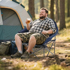 Oversized Camping Chairs, Camp Chairs, Camping Chairs for Heavy People, Padded Outdoor Folding Moon Chairs with Extra Wide Seats, Lawn Chairs Folding Supports up to 350lbs